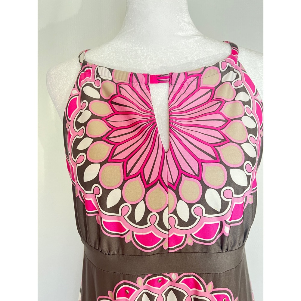 INC International Concepts Studded Mandala Bloom Maxi Dress Dark Gray Pink Small - Picture 8 of 11